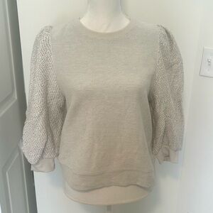 Splendid Cream Textured Knit Top
